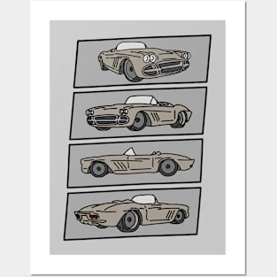 vintage retro cars Posters and Art